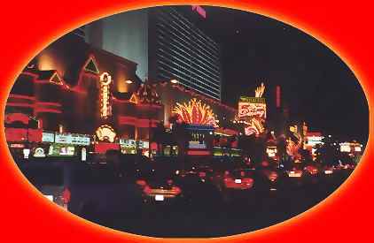 The famous Las Vegas strip by  night